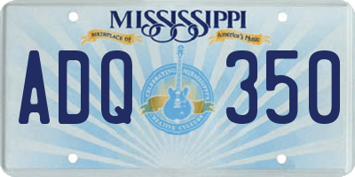 MS license plate ADQ350