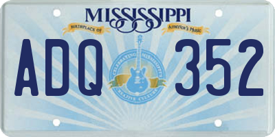 MS license plate ADQ352