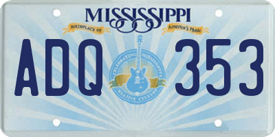 MS license plate ADQ353