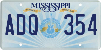 MS license plate ADQ354