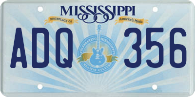 MS license plate ADQ356