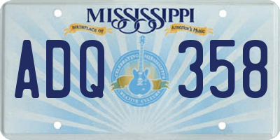 MS license plate ADQ358