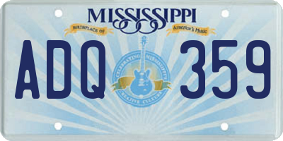 MS license plate ADQ359