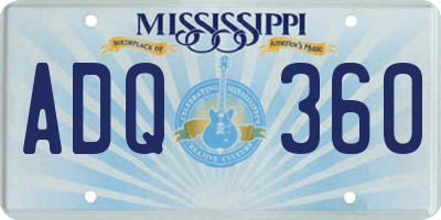 MS license plate ADQ360