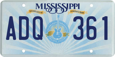 MS license plate ADQ361