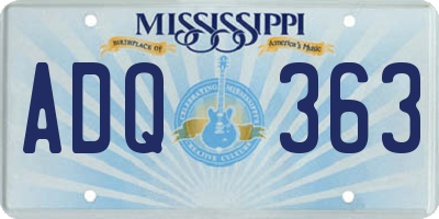 MS license plate ADQ363