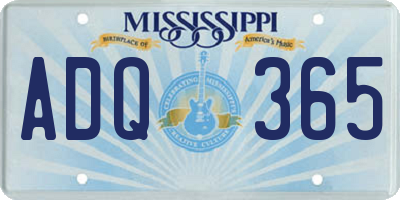 MS license plate ADQ365