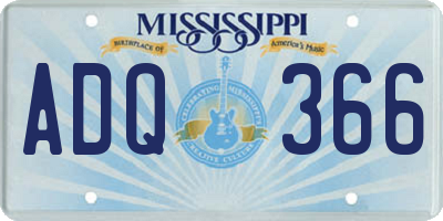 MS license plate ADQ366