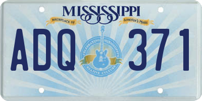 MS license plate ADQ371
