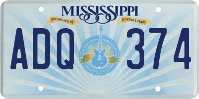 MS license plate ADQ374