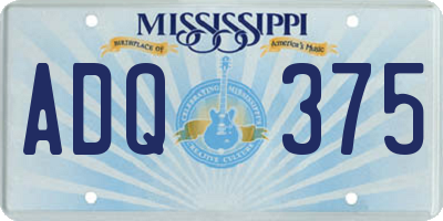 MS license plate ADQ375