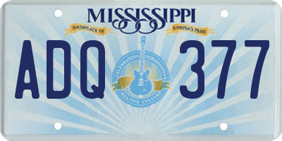MS license plate ADQ377