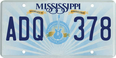 MS license plate ADQ378