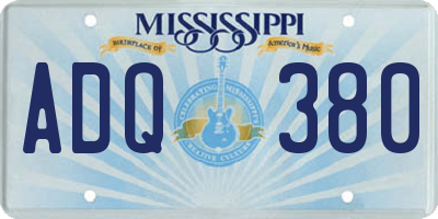 MS license plate ADQ380