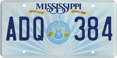 MS license plate ADQ384