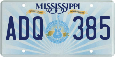 MS license plate ADQ385