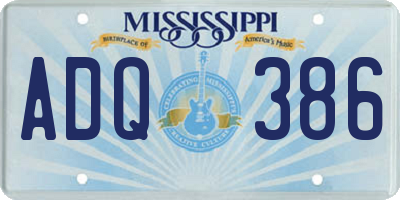 MS license plate ADQ386