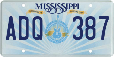 MS license plate ADQ387