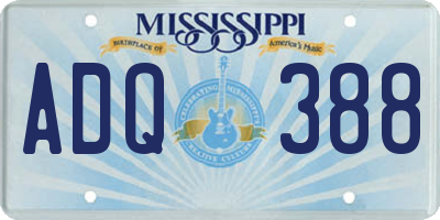 MS license plate ADQ388