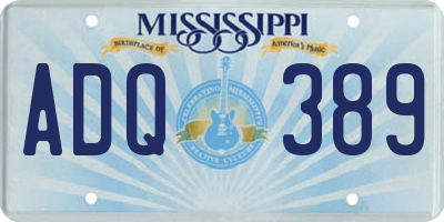 MS license plate ADQ389