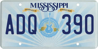 MS license plate ADQ390