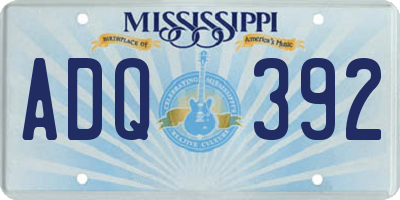 MS license plate ADQ392