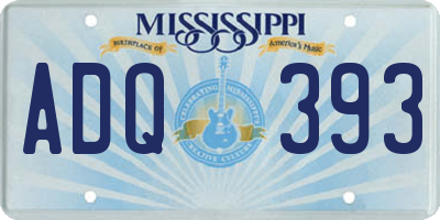 MS license plate ADQ393