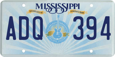 MS license plate ADQ394