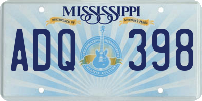 MS license plate ADQ398