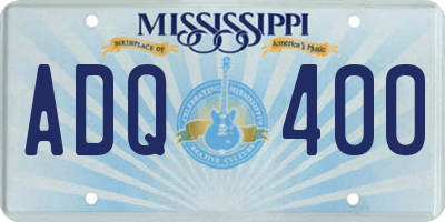 MS license plate ADQ400