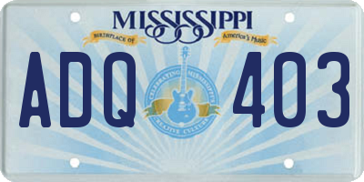 MS license plate ADQ403