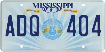 MS license plate ADQ404