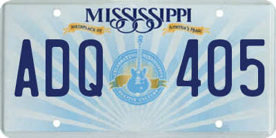 MS license plate ADQ405