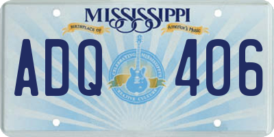 MS license plate ADQ406