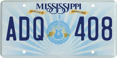 MS license plate ADQ408