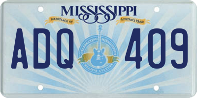 MS license plate ADQ409