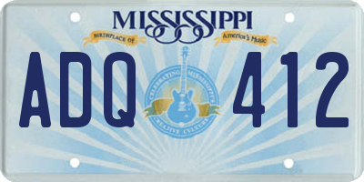 MS license plate ADQ412