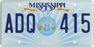 MS license plate ADQ415