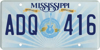 MS license plate ADQ416