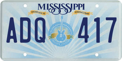 MS license plate ADQ417