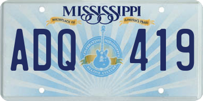MS license plate ADQ419