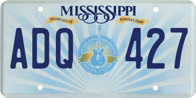 MS license plate ADQ427
