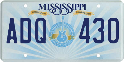 MS license plate ADQ430