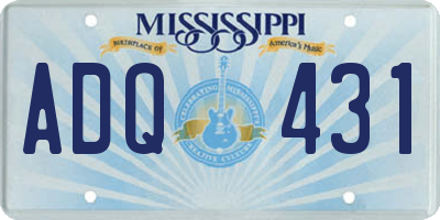 MS license plate ADQ431