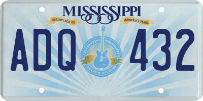 MS license plate ADQ432