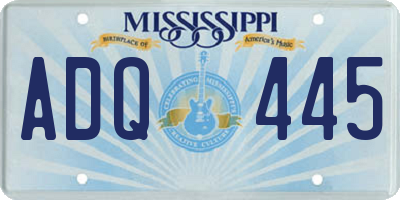 MS license plate ADQ445