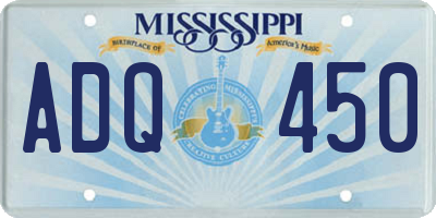 MS license plate ADQ450