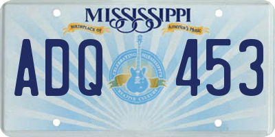 MS license plate ADQ453