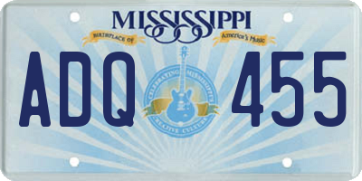 MS license plate ADQ455