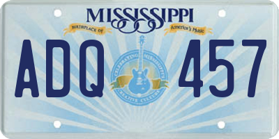 MS license plate ADQ457